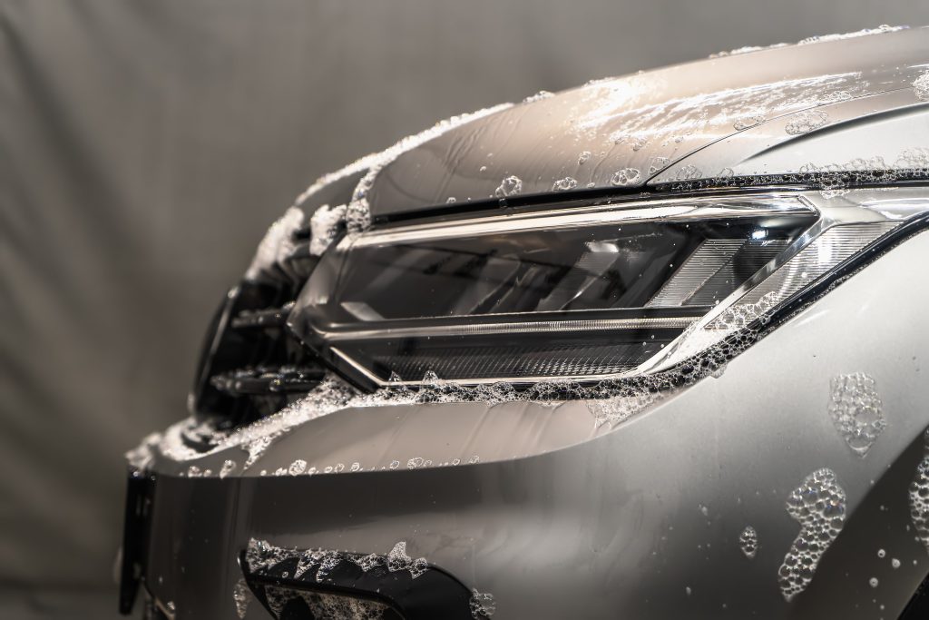 Ceramic Coated Car Being Cleaned