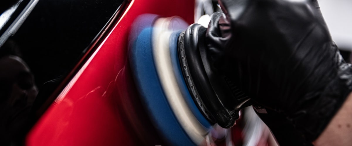 paint correcting a car